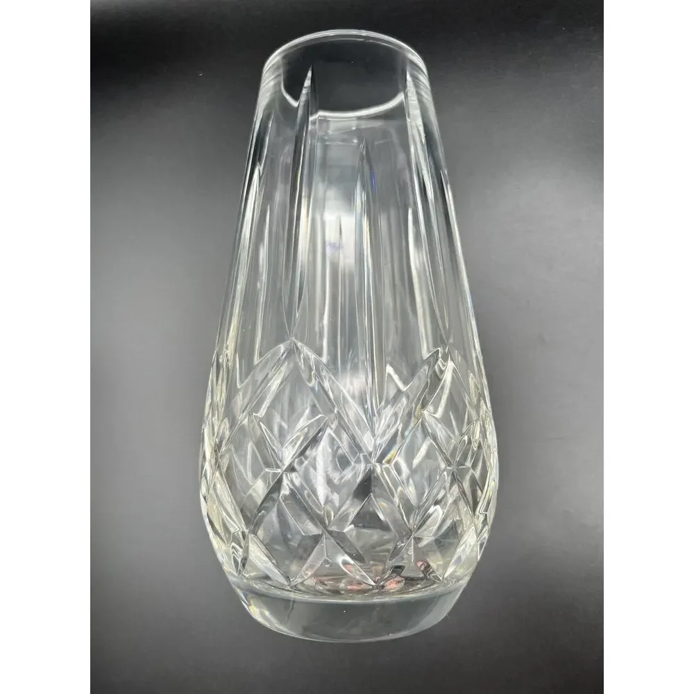 Waterford Crystal Lismore Pattern Floral Vase 9” Elegant Glass AS IS